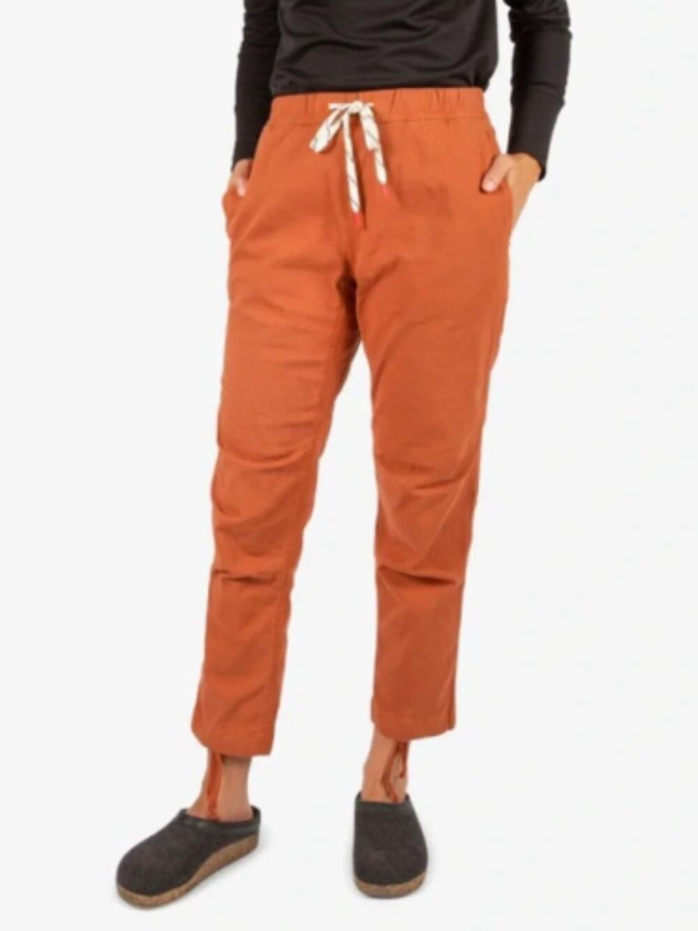 Topo Designs Dirt Pants Brick Orange Organic Cotton Pull-On Size Medium